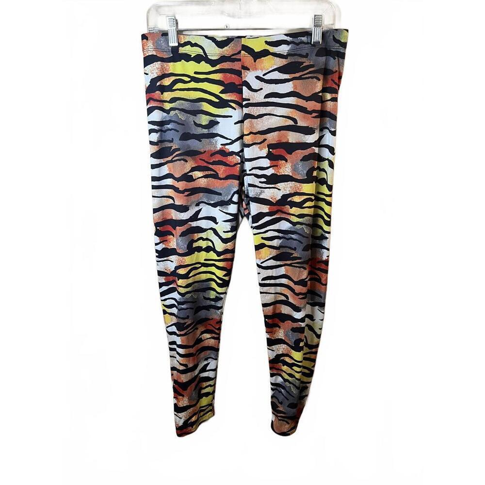 Ed Hardy Women's Colorful Tiger Print High-Rise Full-Length Leggings Size Large
